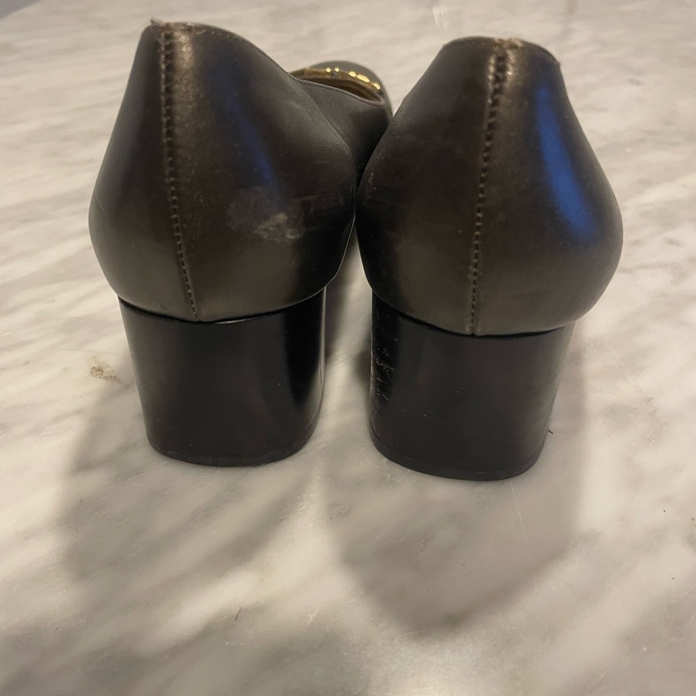 Vintage Salvatore Ferragamo Women's Metallic Gray Loafers - Picture 6 of 12